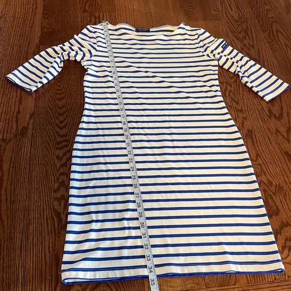 SAINT JAMES PROPRIANO dress striped nautical relaxed fit royal wht anti-UV Small - Picture 12 of 13